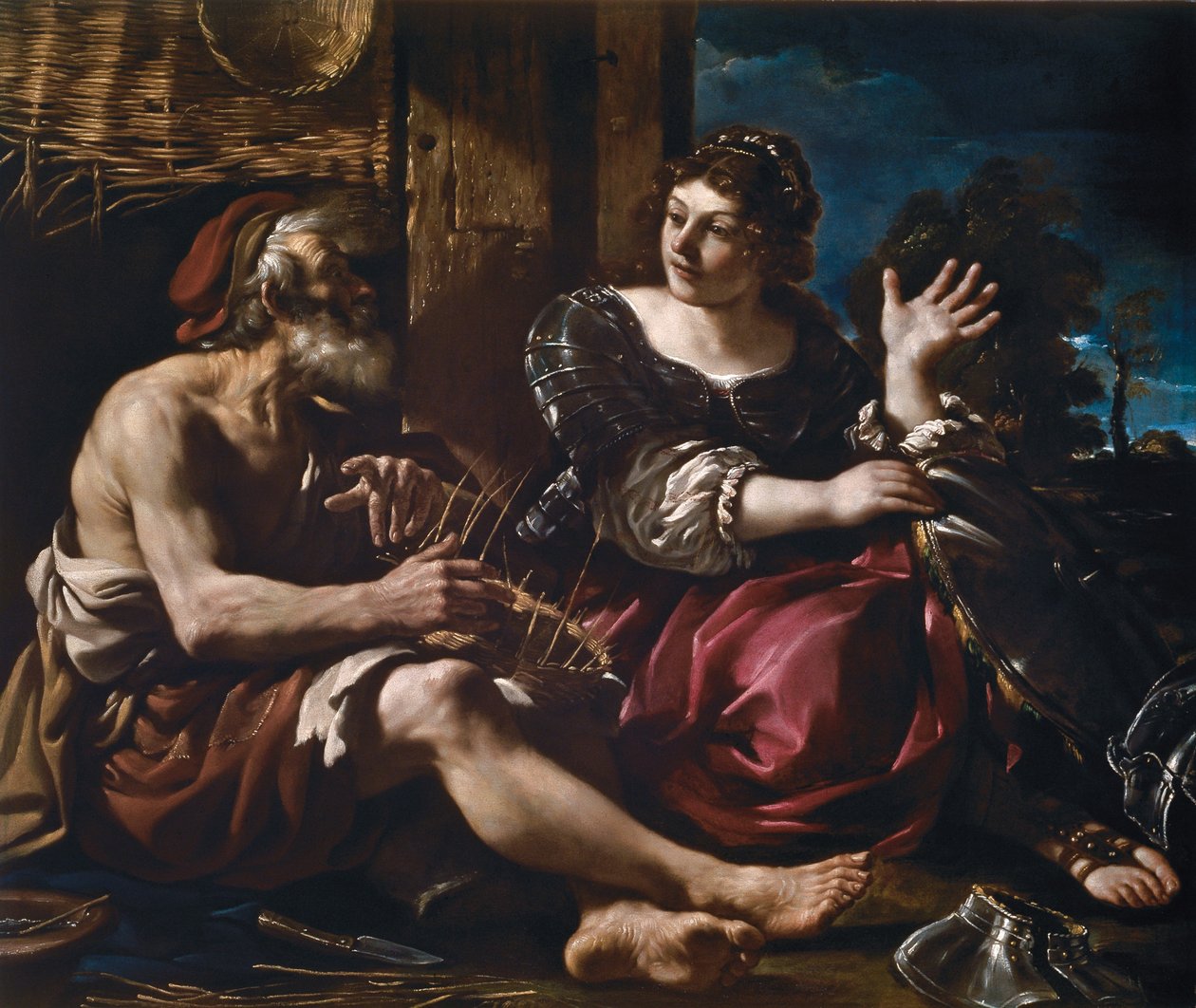 Erminia i Pasterz, ok. 1619. autorstwa Guercino