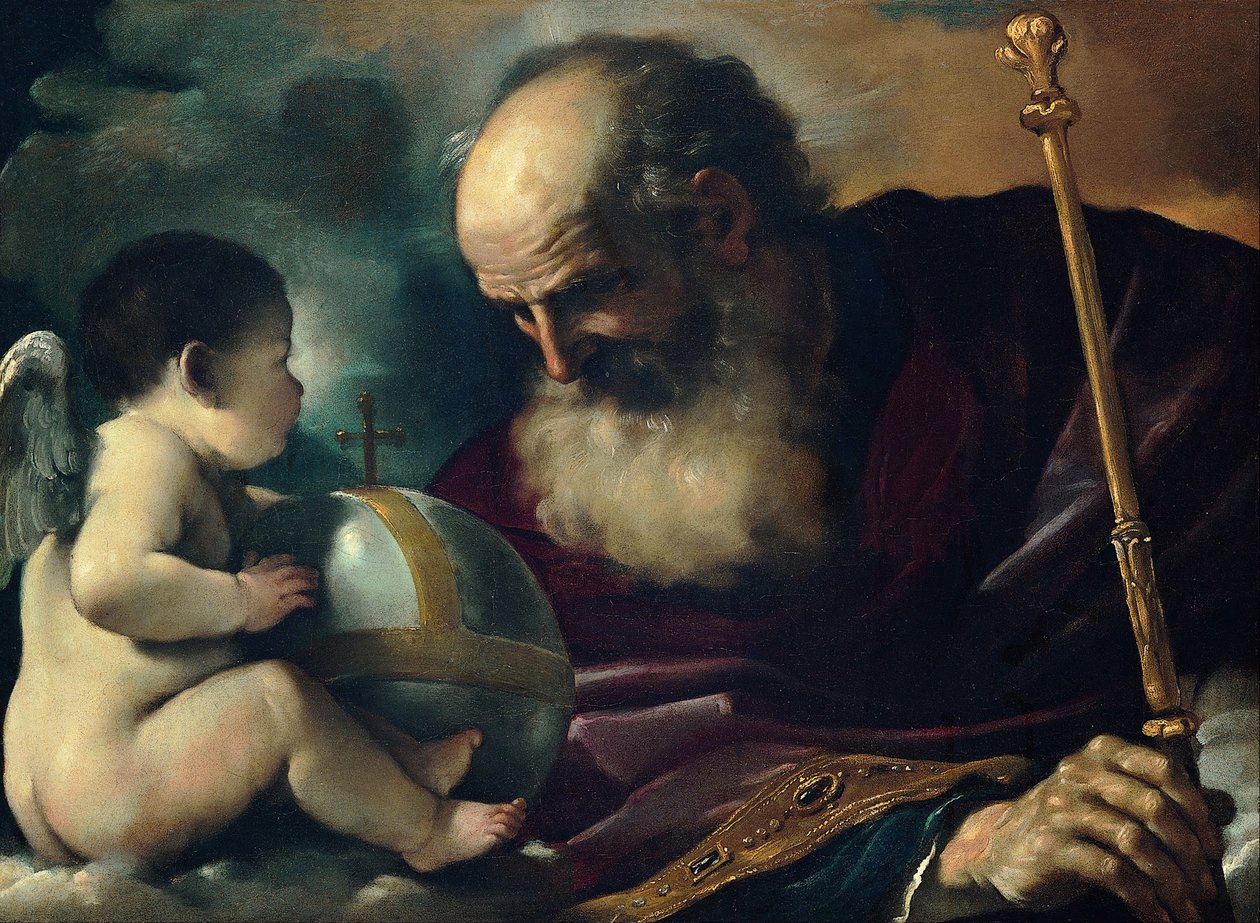 Bóg Ojciec i Anioł, 1620 autorstwa Guercino