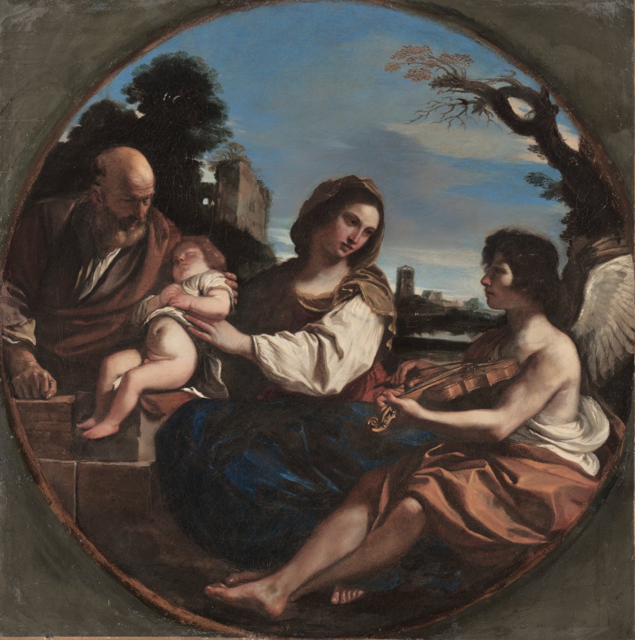 Odpocznij w ucieczce do Egiptu, 1624. autorstwa Guercino