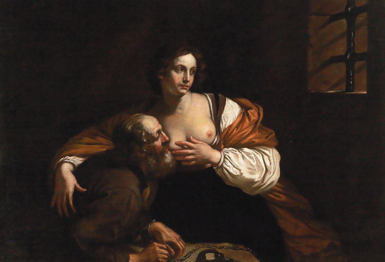 Miłosierdzie Rzymskie. autorstwa Guercino