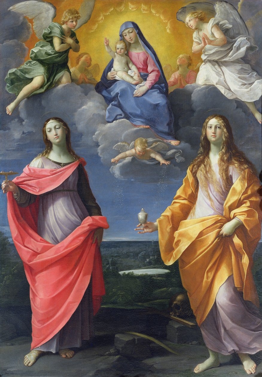 Madonna z Dzieciątkiem ze św. Łucją i Marią Magdaleną, zwaną Madonną Śnieżną, ok. 1623 autorstwa Guido Reni