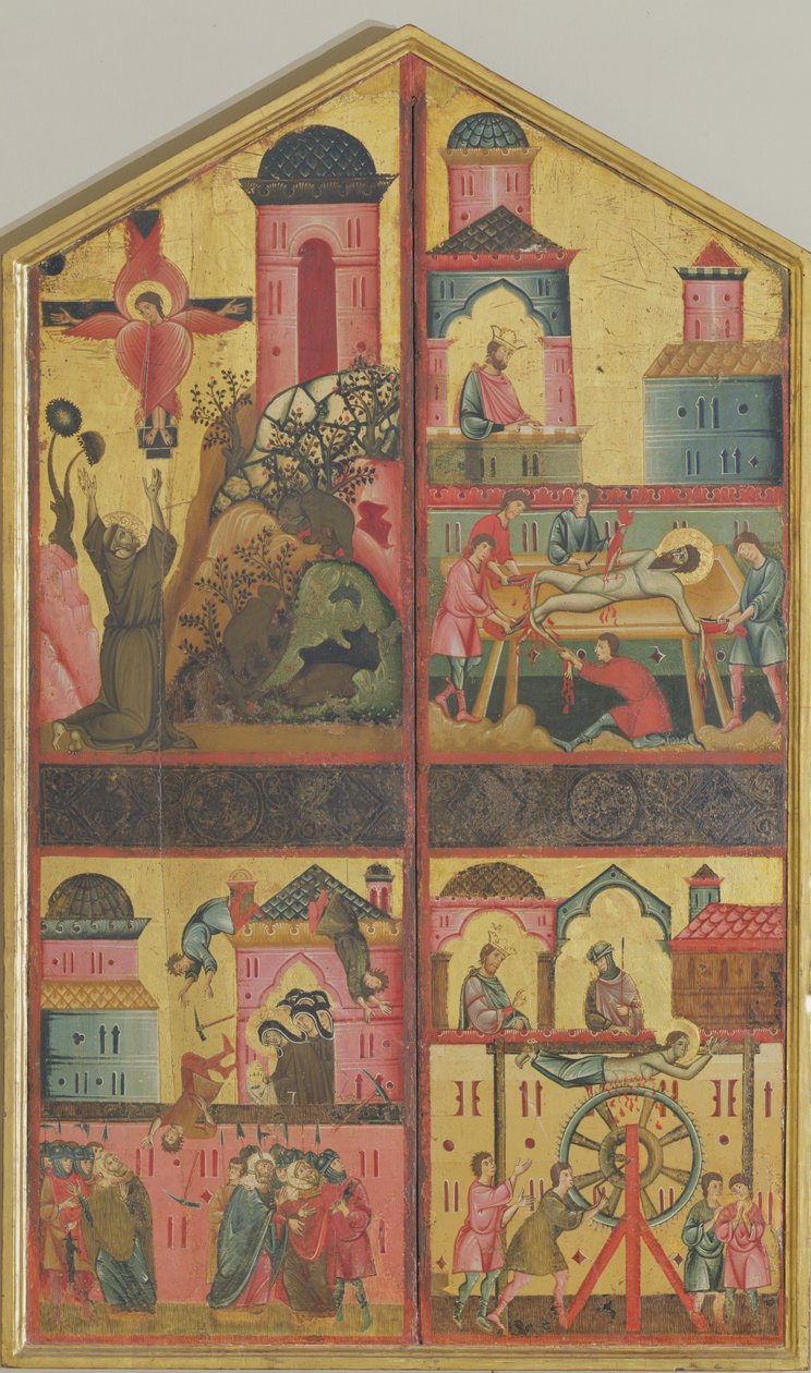 Dyptyk św. Klary, ok. 1280 (tempera i złoto na płycie) autorstwa Guido da Siena