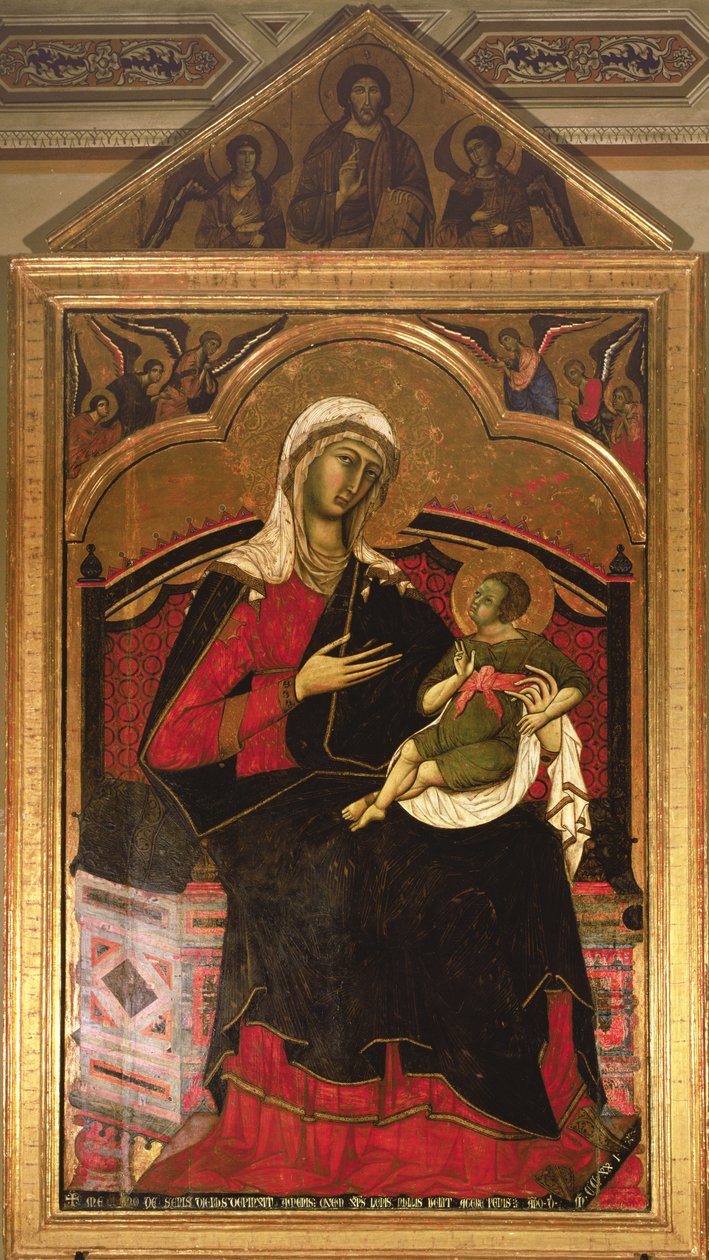 Dziewica z Dzieciątkiem, c.1270s (tempera na drewnie) autorstwa Guido da Siena