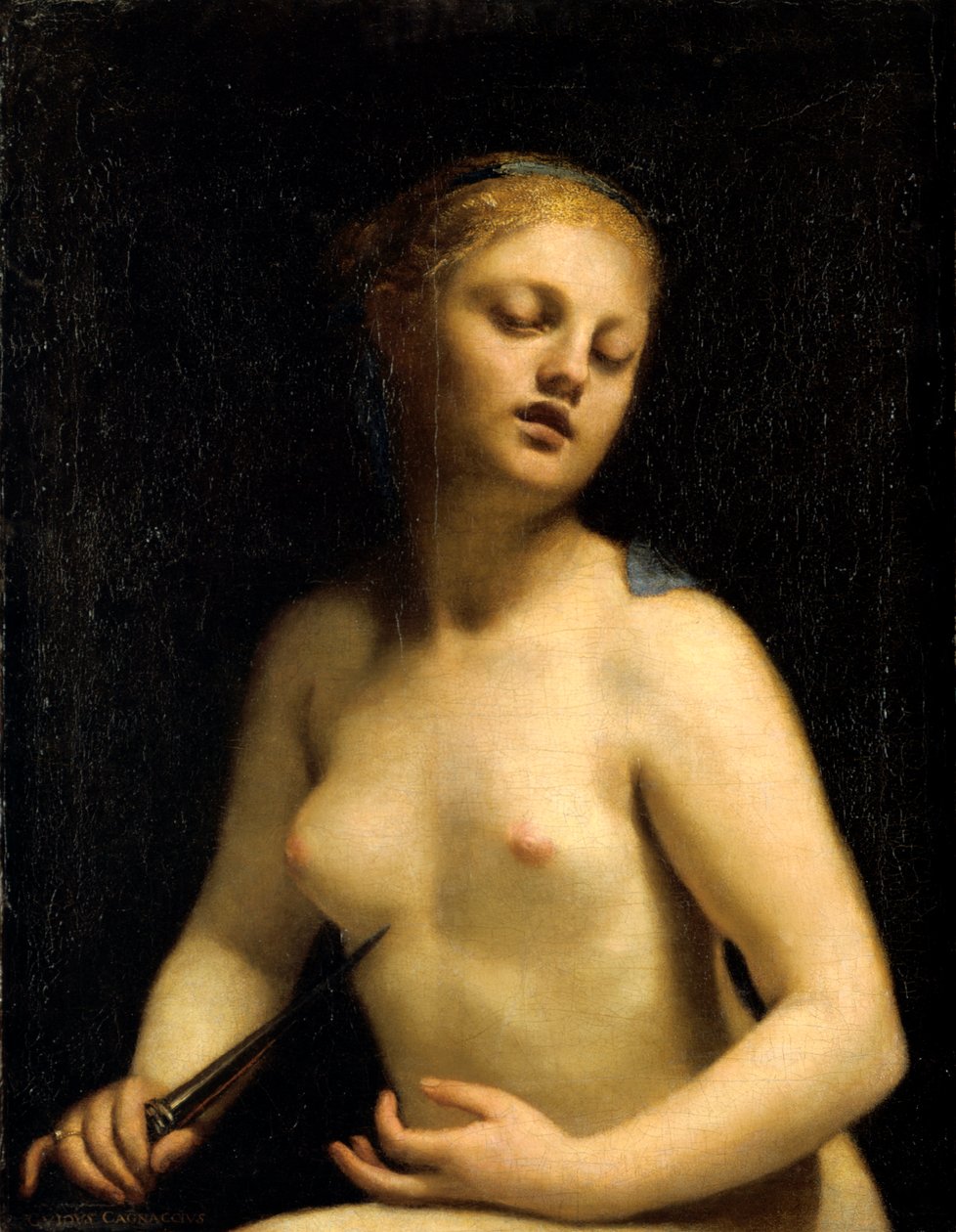 Śmierć Lukrecji, XVII wiek autorstwa Guido Cagnacci