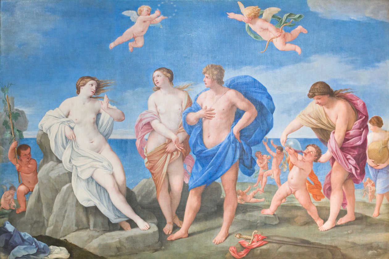 Ariadna i Bachus (olej na płótnie) autorstwa Guido Reni