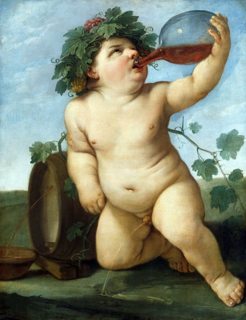 Pijący chłopiec Bachus, c.1623. autorstwa Guido Reni
