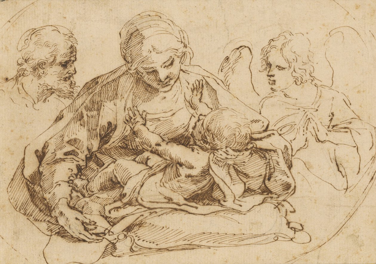 Święta Rodzina z aniołem autorstwa Guido Reni