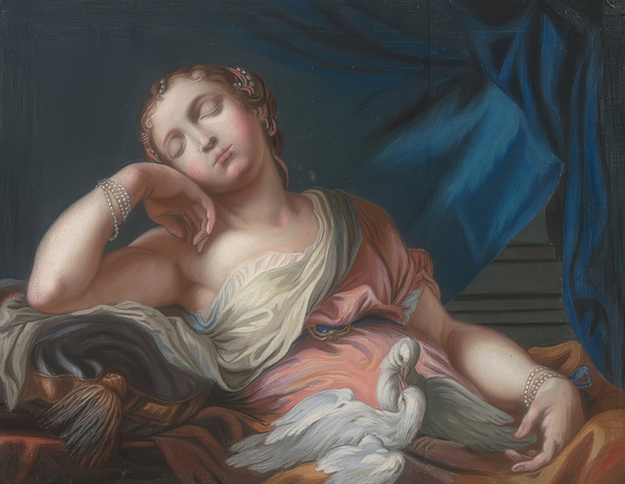Śpiąca Wenus z dwoma żółwiami gołębiami autorstwa Guido Reni