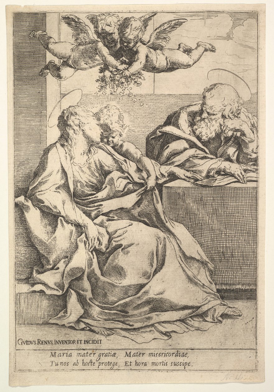 Święta Rodzina z Dwoma Aniołami. autorstwa Guido Reni