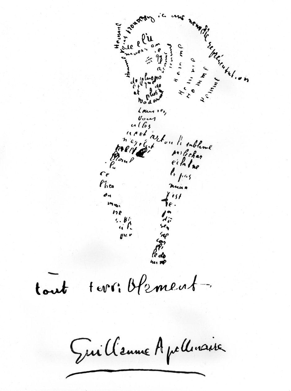 Koński kaligram 1917 (druk) autorstwa Guillaume Apollinaire