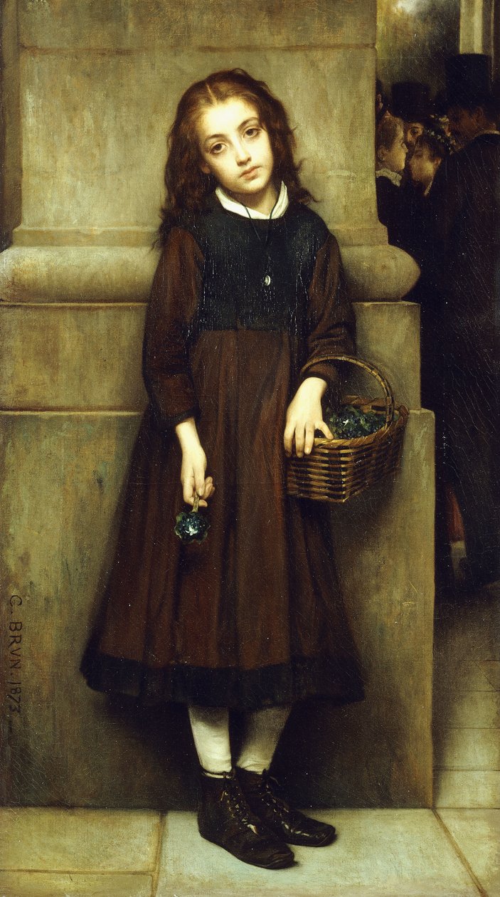 Flower Girl przed Operą, 1873 autorstwa Guillaume Charles Brun