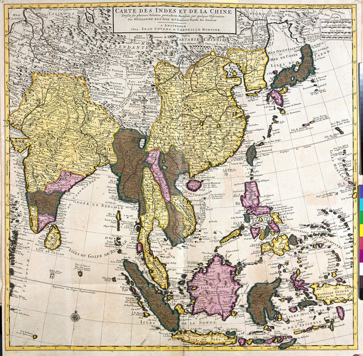 Mapa Azji (akwaforta autorstwa Guillaume Delisle
