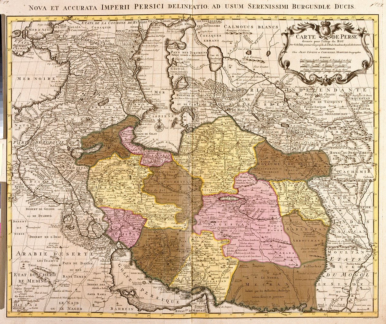 Mapa Persji (akwaforta autorstwa Guillaume Delisle