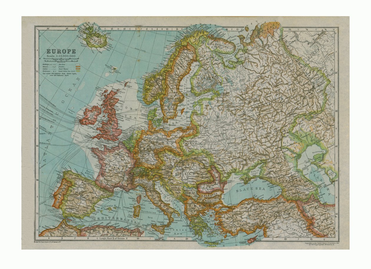 Mapa Europy, c1910 autorstwa Gull Engraving Company