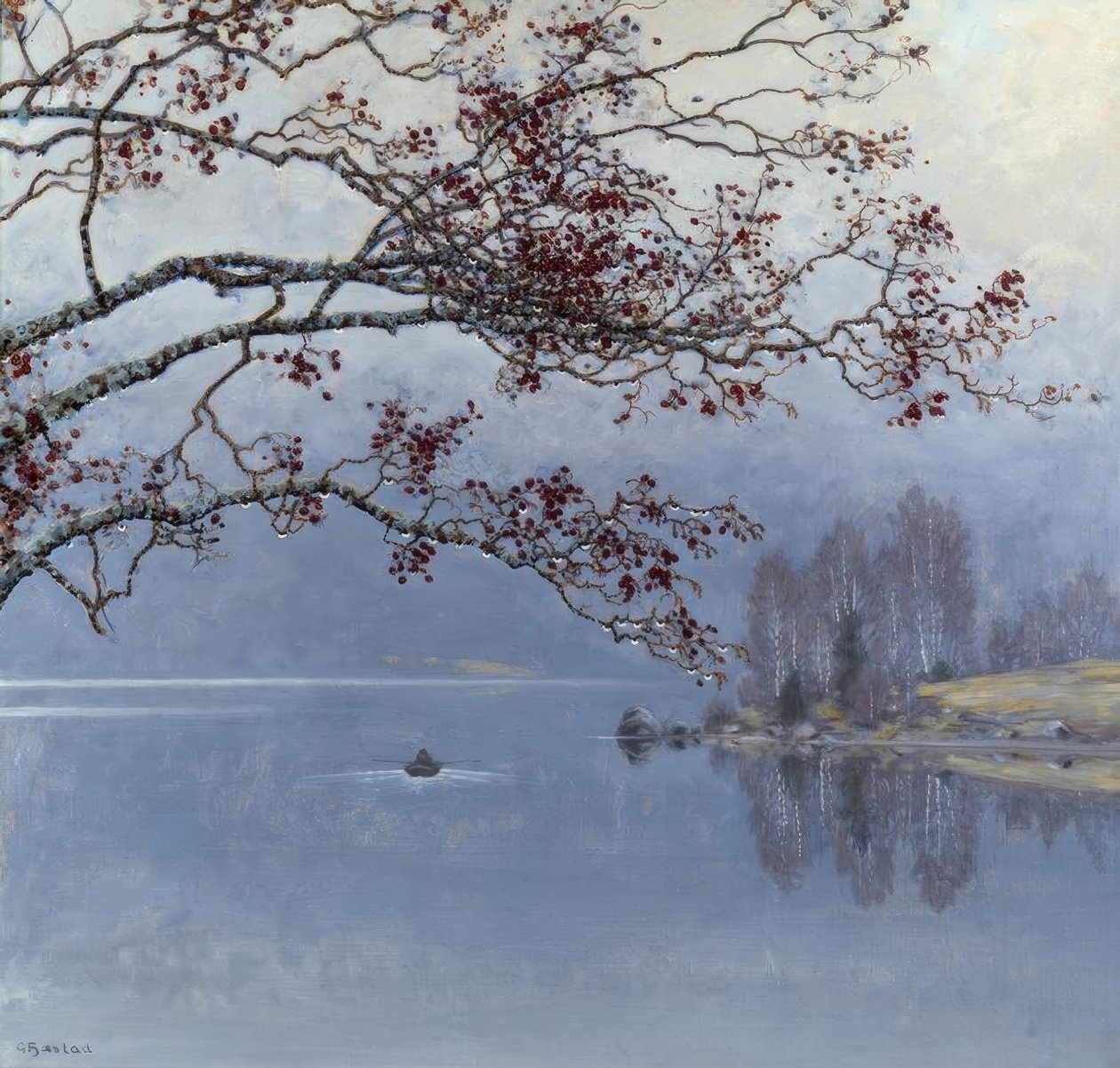 Herbststimmung am See autorstwa Gustaf Edolf Fjaestad