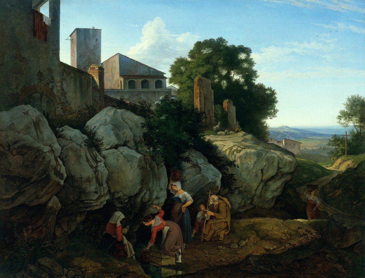 Ariccia (rano) autorstwa Gustav Karl Ludwig Richter