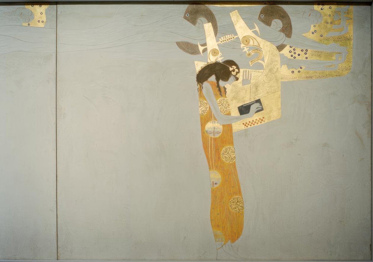 Fryz Beethovena - Pływające geniusze: Poezja autorstwa Gustav Klimt