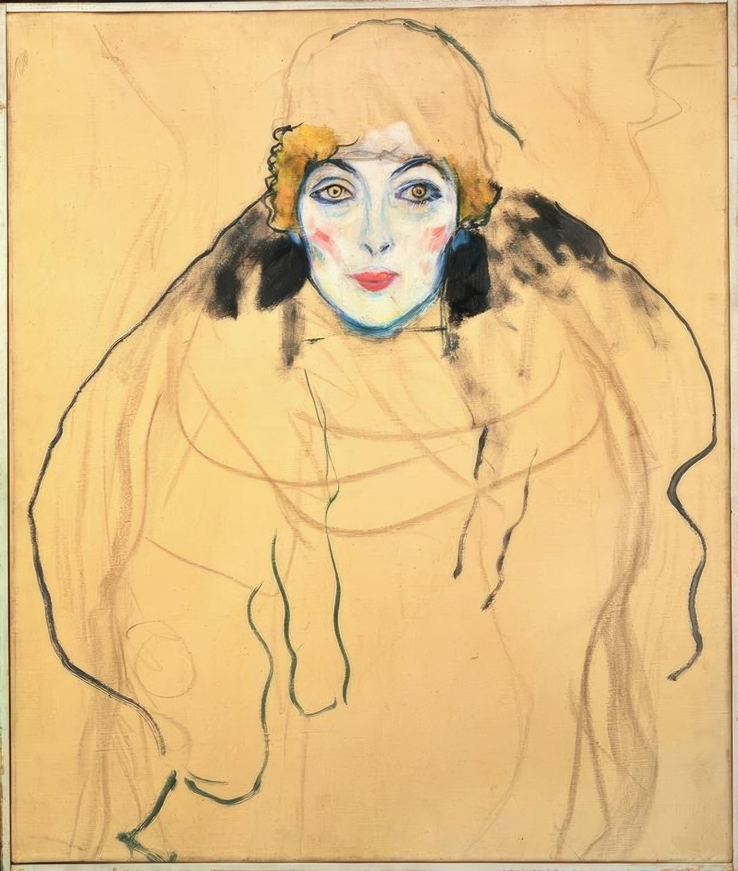 Portret damy en face autorstwa Gustav Klimt