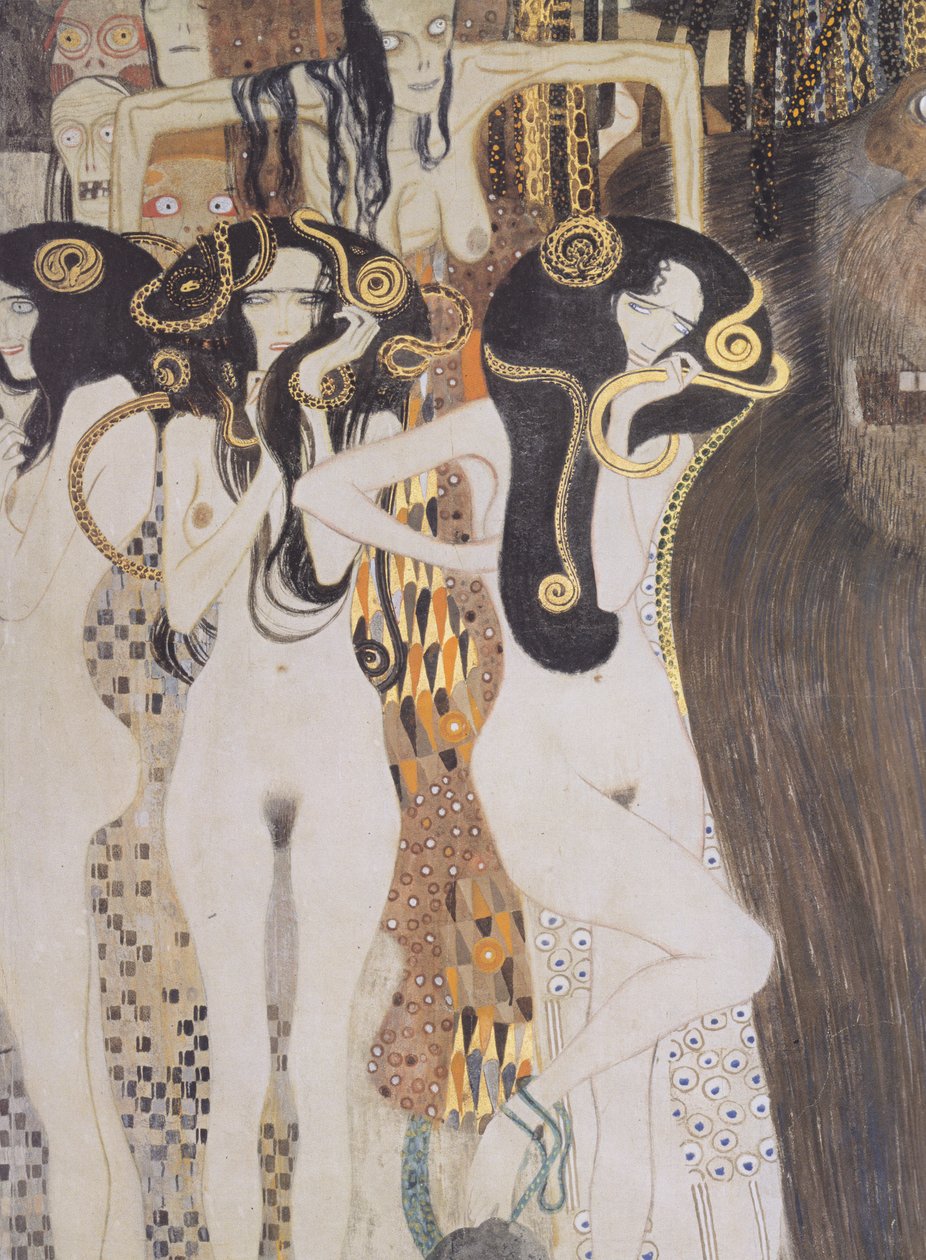 Gorgony i Tyfus autorstwa Gustav Klimt