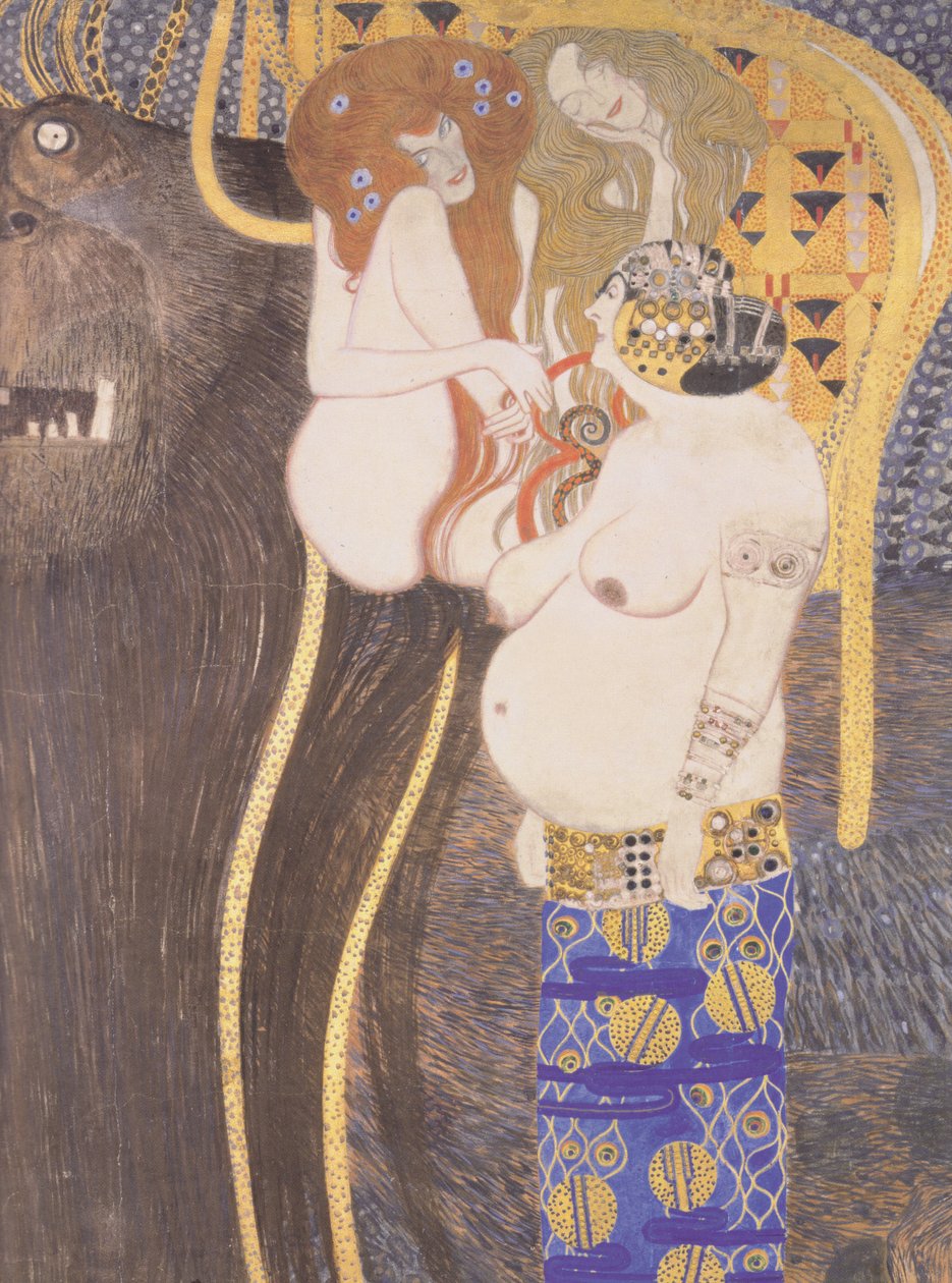 Wrogie siły (fragment) autorstwa Gustav Klimt