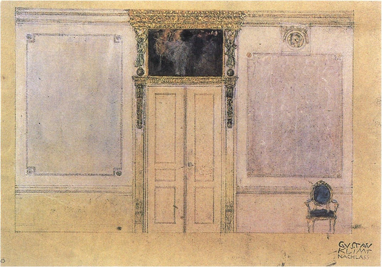 Projekt do projektu salonu muzycznego w Palais Dumba. autorstwa Gustav Klimt