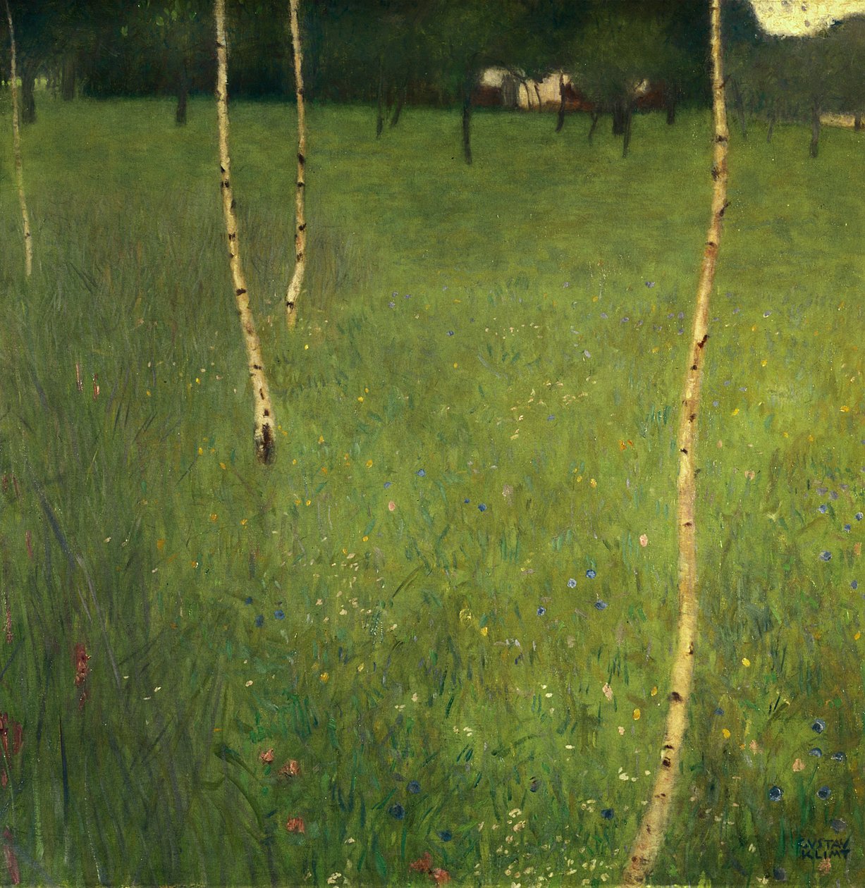 Dom wiejski z brzozami, 1900 autorstwa Gustav Klimt