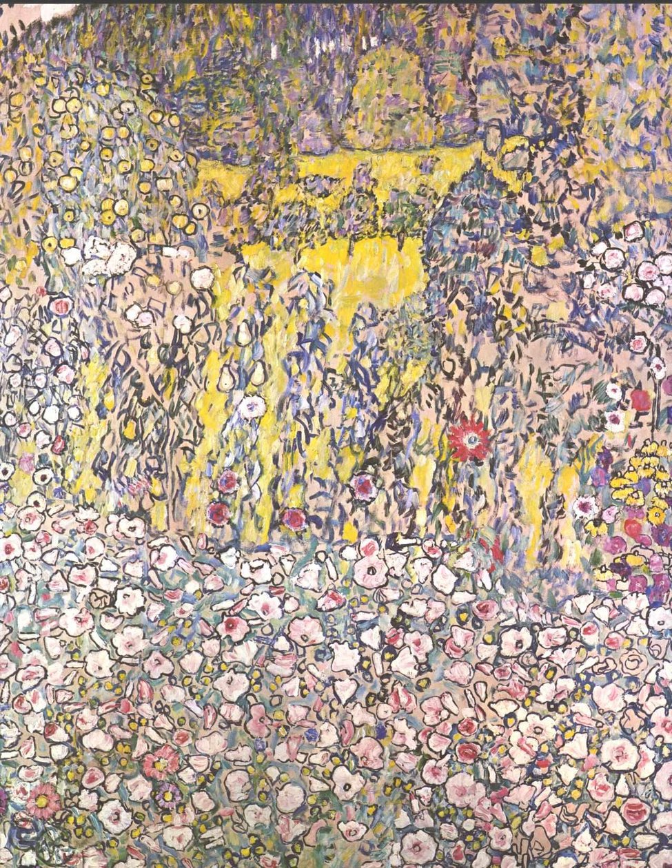 Krajobraz ogrodowy ze szczytem wzgórza autorstwa Gustav Klimt