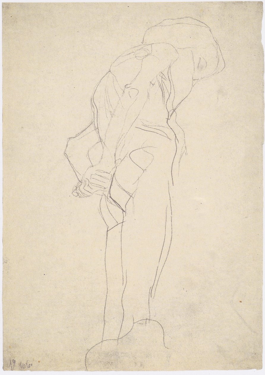 Nagi starzec pochylony w prawo 1 autorstwa Gustav Klimt