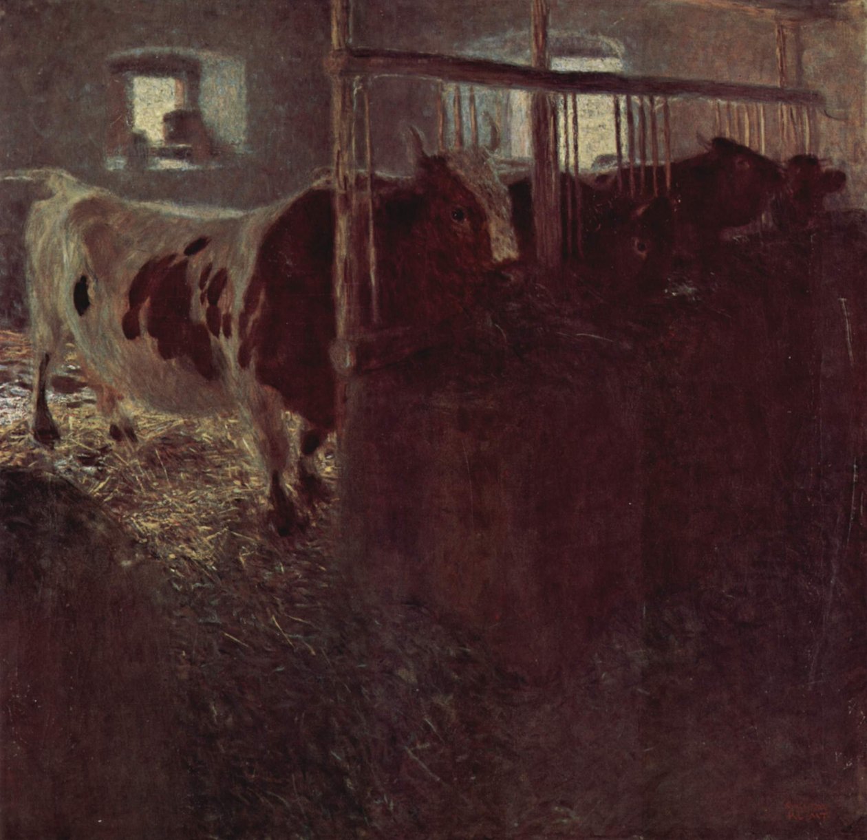 Krowy w oborze autorstwa Gustav Klimt