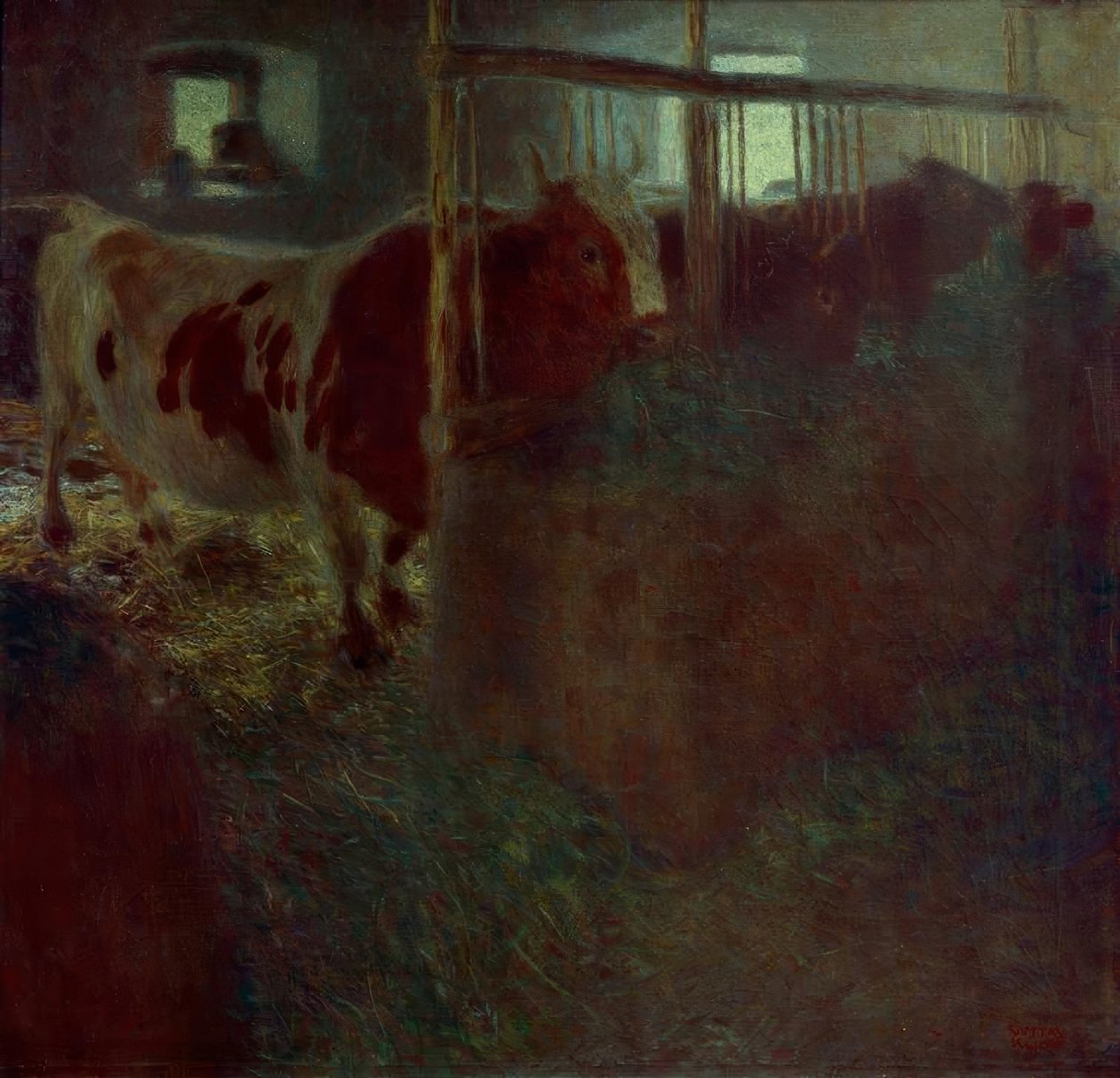 Krowy w oborze autorstwa Gustav Klimt