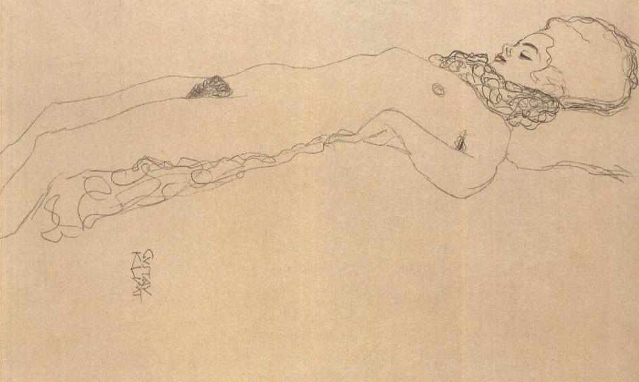 Akt kłamstwa autorstwa Gustav Klimt