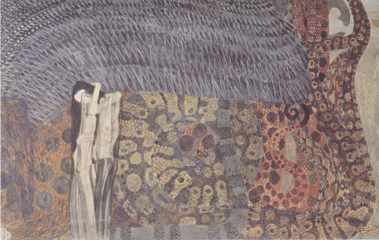 Gryzący żal autorstwa Gustav Klimt