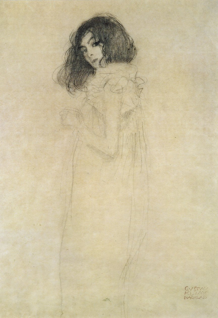 Portret młodej kobiety, 1896-97 autorstwa Gustav Klimt