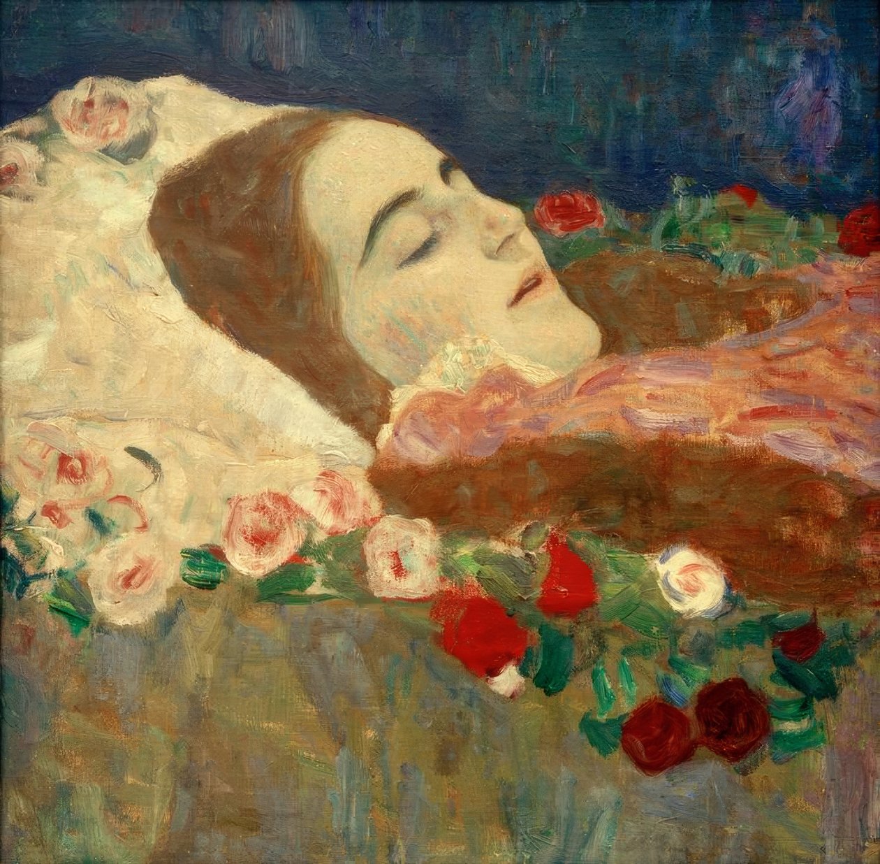 Ria Munk na łożu śmierci autorstwa Gustav Klimt