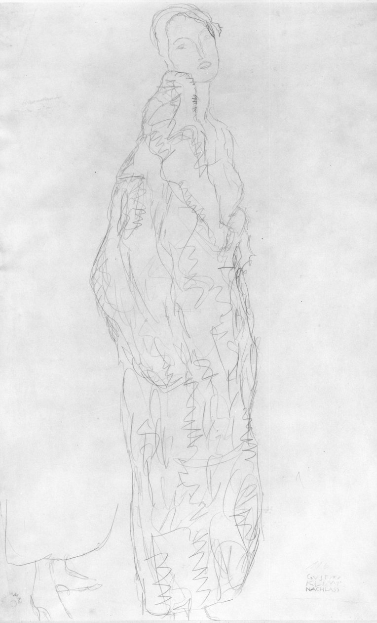 Ubrana stojąca dama, ok. 1916 r. autorstwa Gustav Klimt