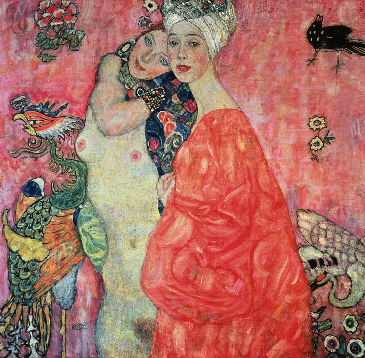 The Girlfriends, 1916-17 (zniszczone w 1945) autorstwa Gustav Klimt