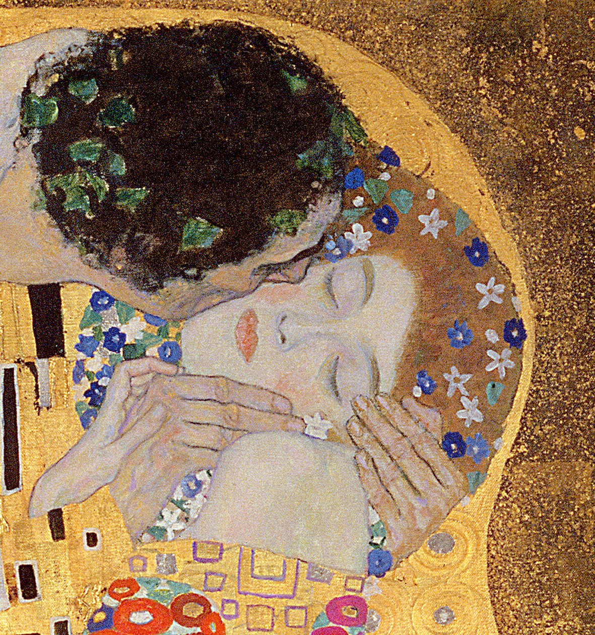 Pocałunek, 1907-08 (szczegół 601) autorstwa Gustav Klimt