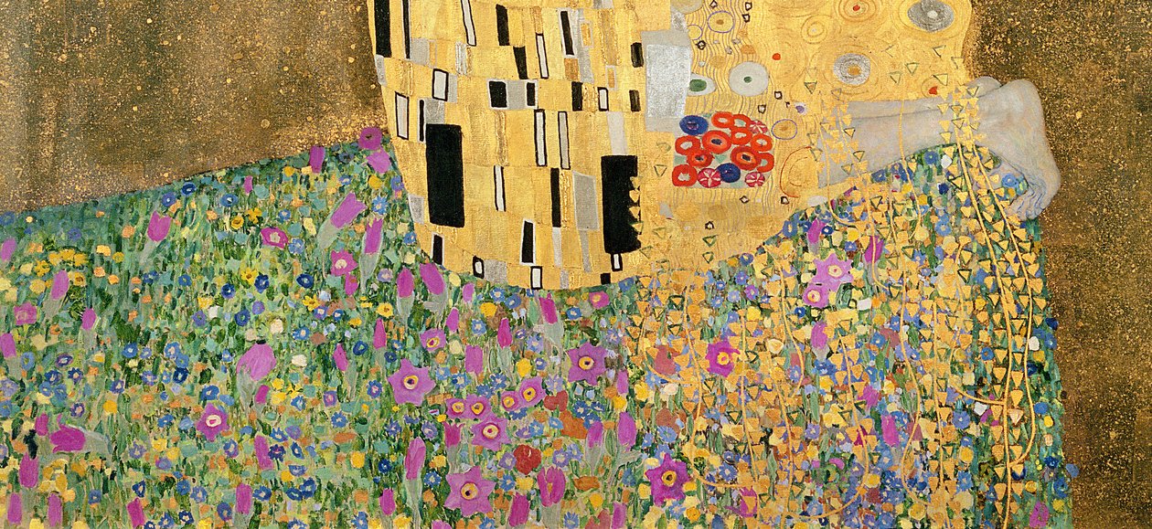Pocałunek, 1907-08 olej na płótnie, detal z 601 autorstwa Gustav Klimt