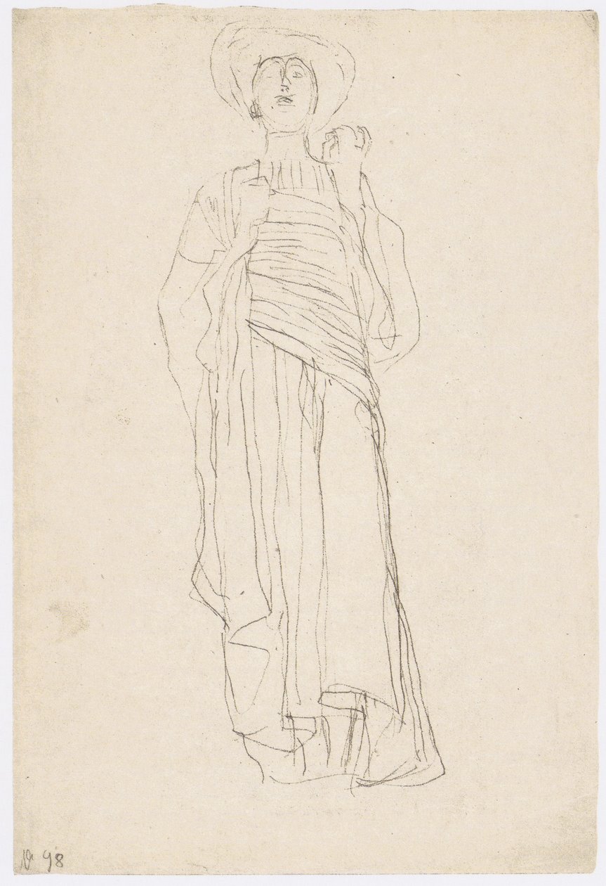 Postać kobieca z togą (studium dla "Justitia") autorstwa Gustav Klimt