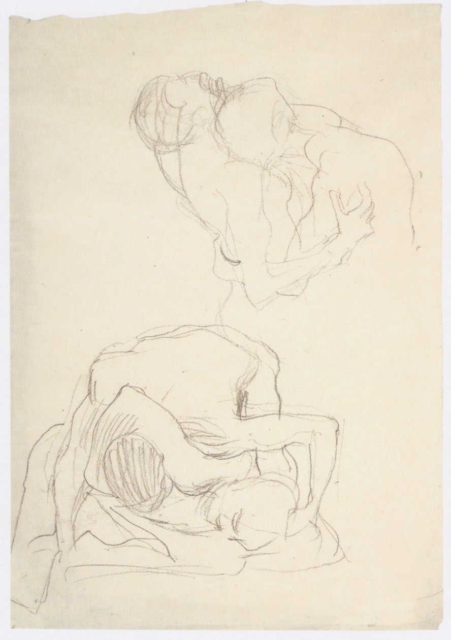 Dwie pary zapaśników autorstwa Gustav Klimt