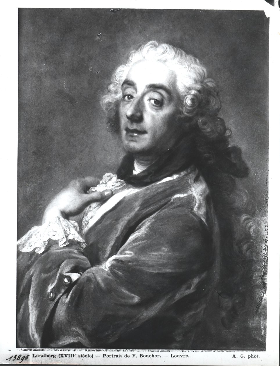 Portret Francois Bouchera (1703-70) 1741 (pastel na papierze) autorstwa Gustaf Lundberg