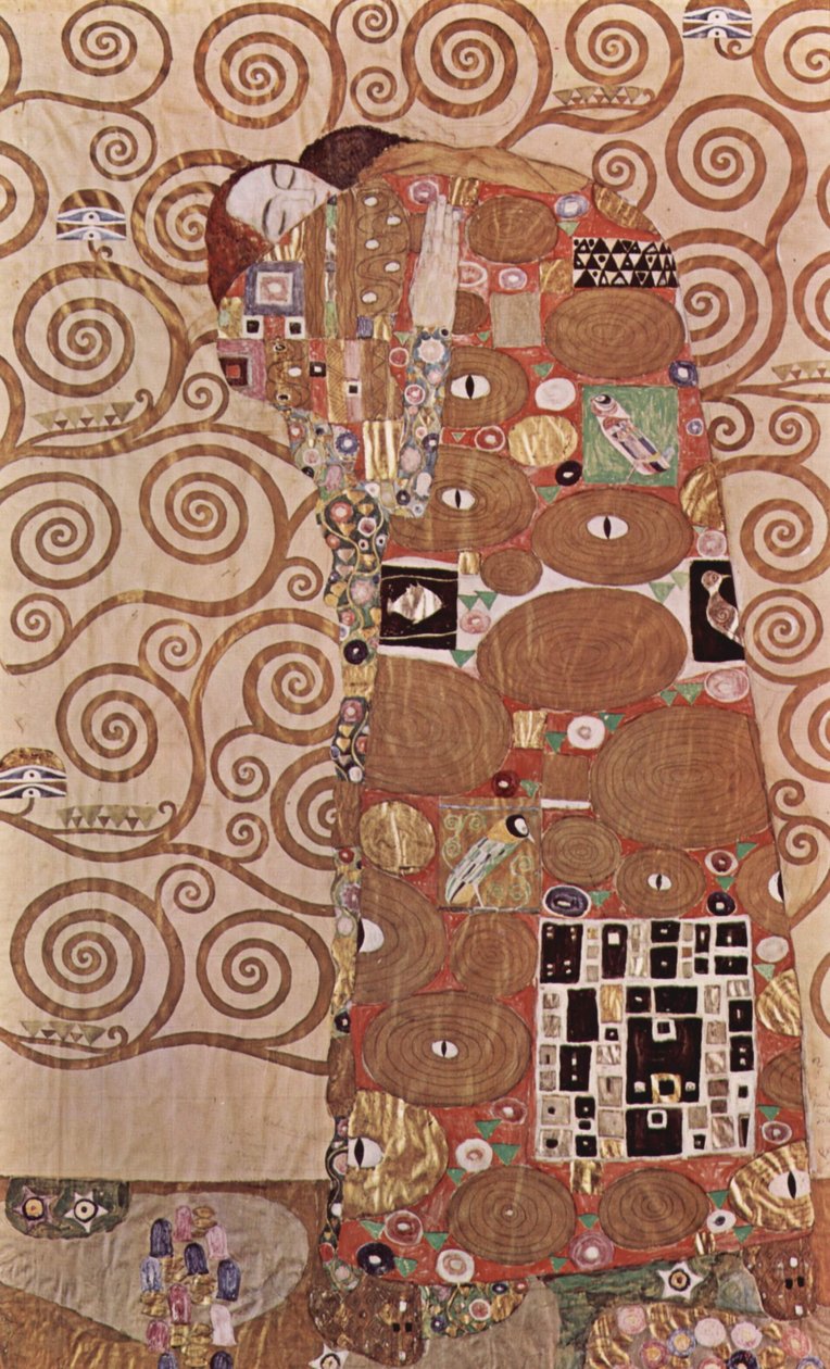 The Embrace - Projekt fryzu ściennego w Pałacu Stoclet w Brukseli, detal autorstwa Gustav Klimt