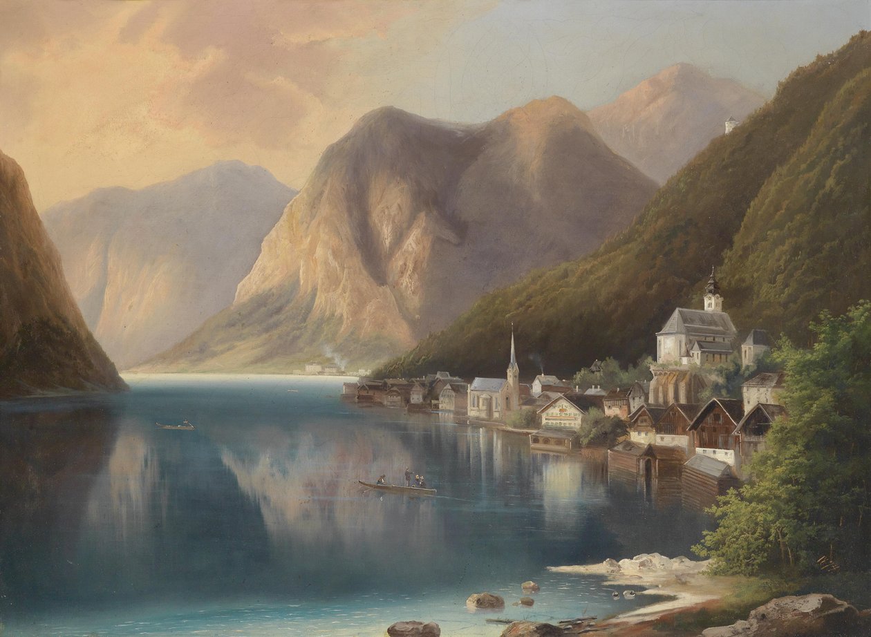 Widok na Hallstadt autorstwa Gustav Barbarini