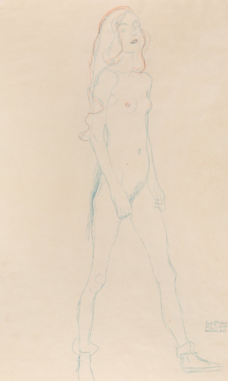 Naga młoda dziewczyna, ok. 1917. autorstwa Gustav Klimt