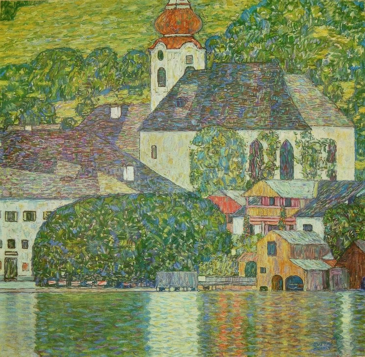 Kościół w Unterach nad jeziorem Attersee autorstwa Gustav Klimt