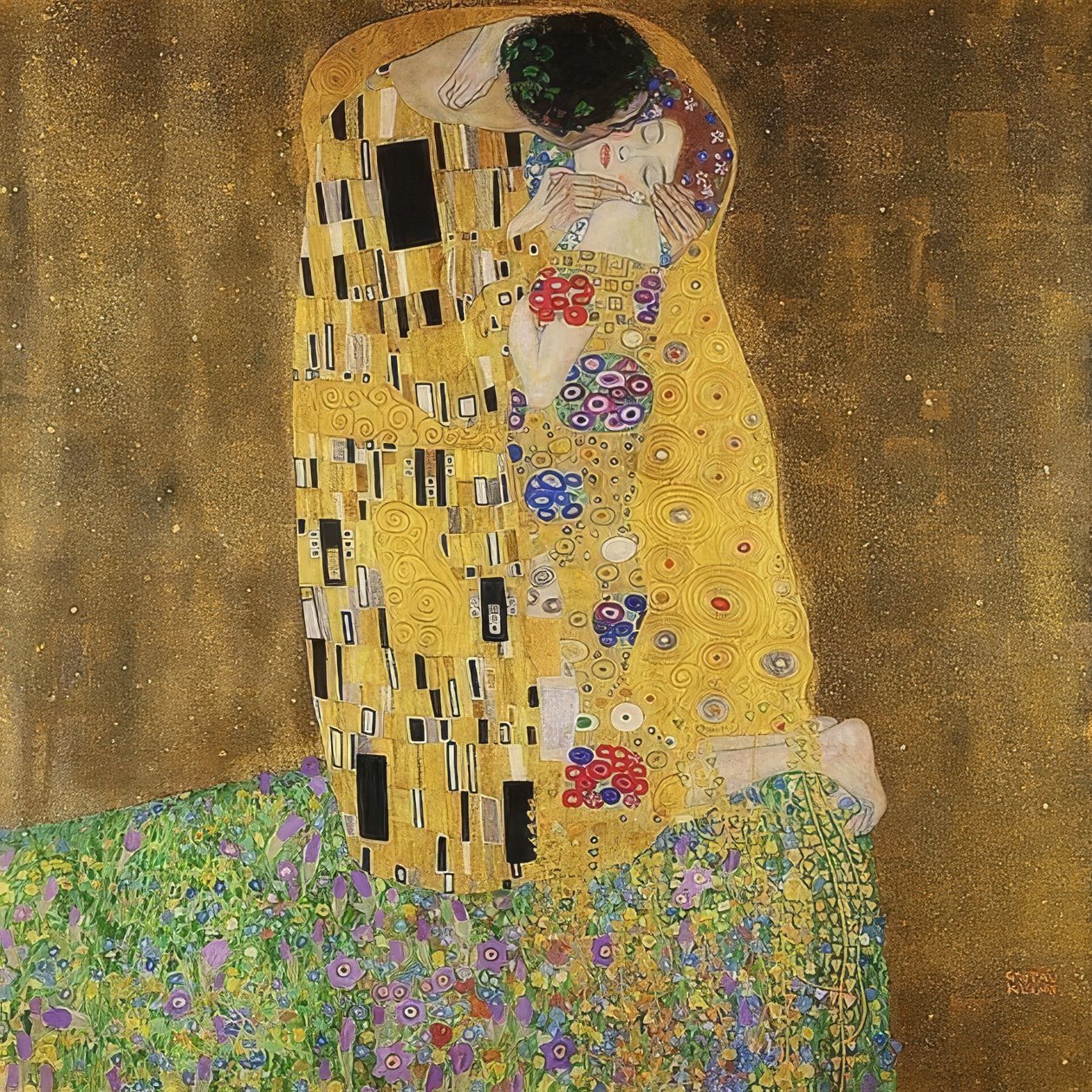 Pocałunek. 1907/08 autorstwa Gustav Klimt