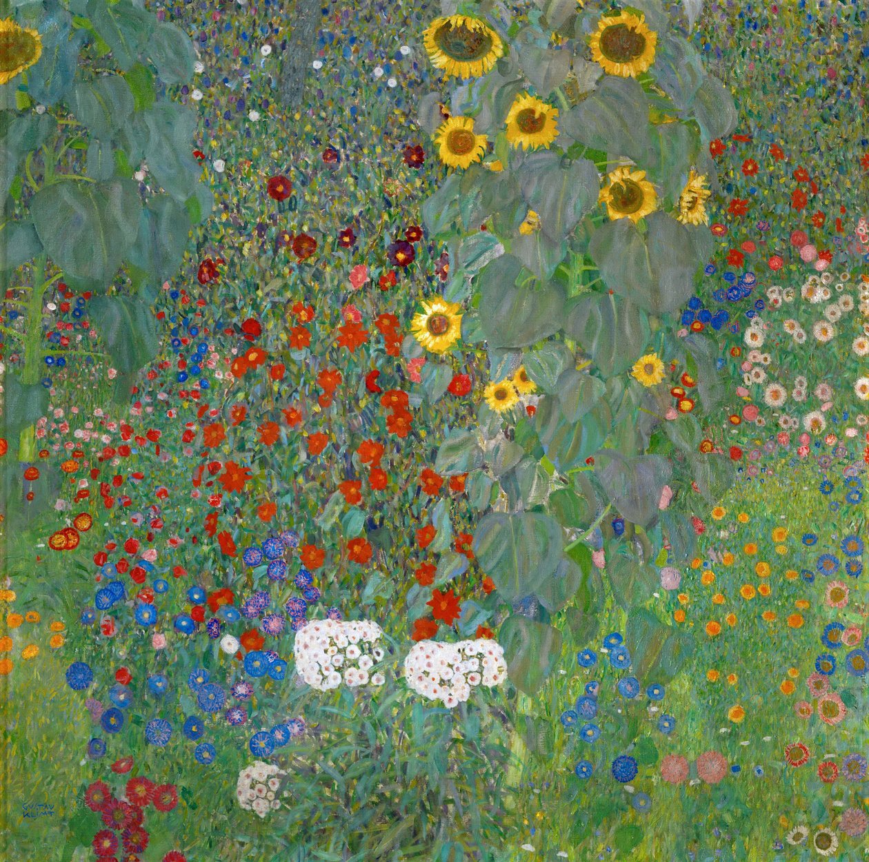 Folwarczny ogród ze słonecznikami, 1905-1906 autorstwa Gustav Klimt