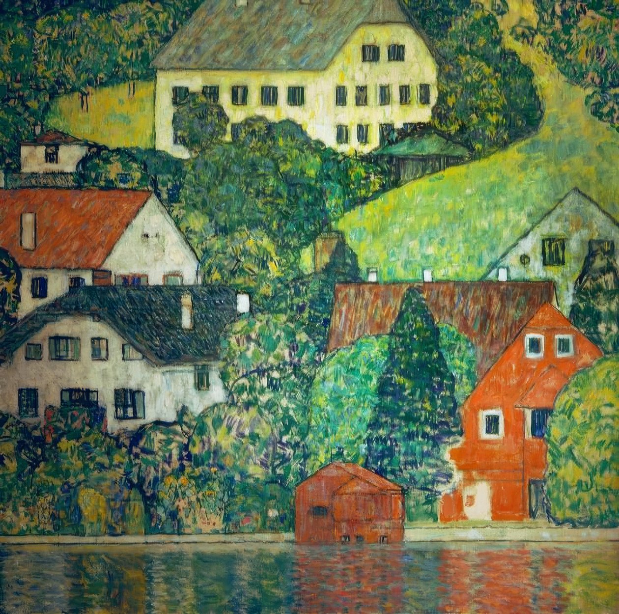 Domy w Unterach am Attersee autorstwa Gustav Klimt