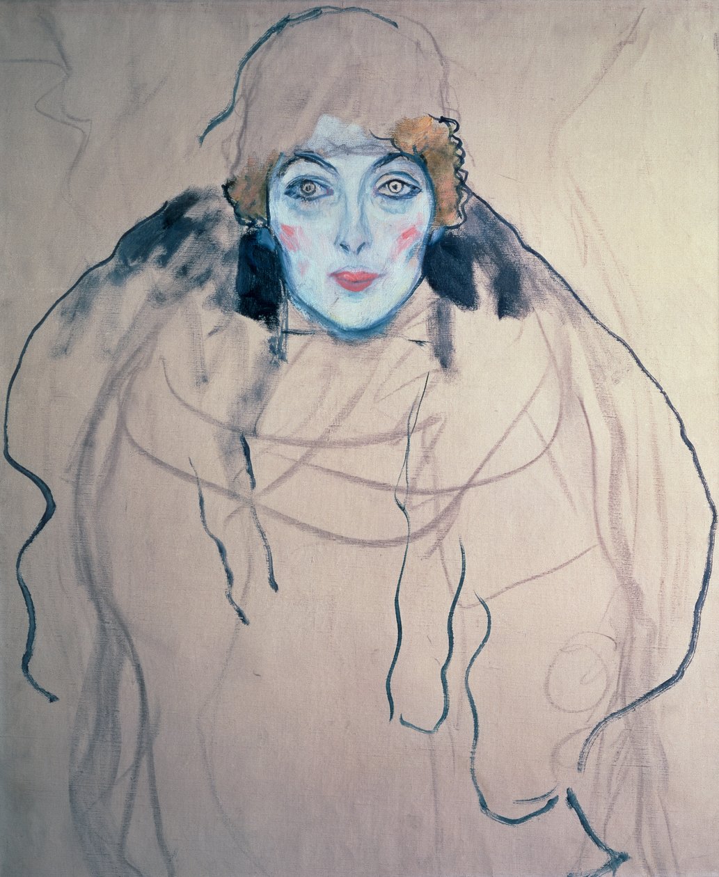 Głowa kobiety, 1917 autorstwa Gustav Klimt