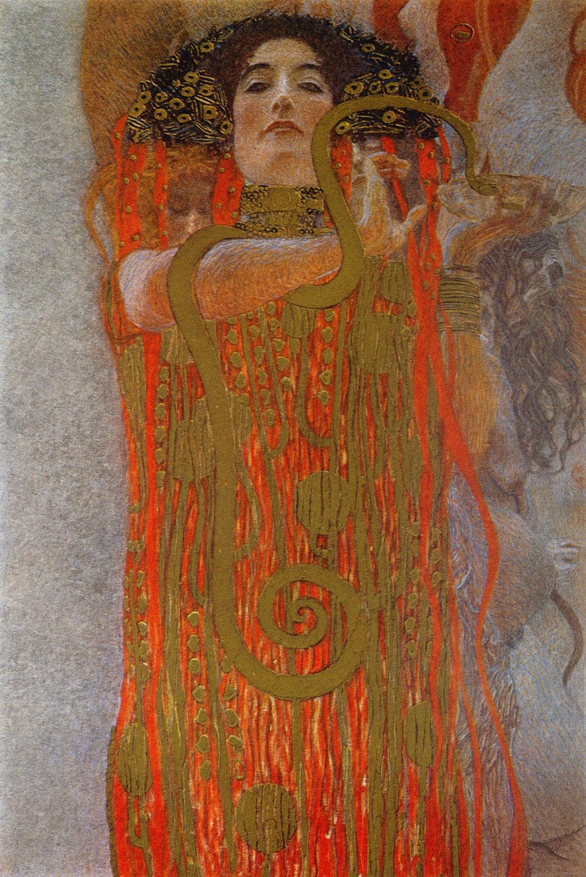 Hygieia, 1900-7 (detal z Medycyny) autorstwa Gustav Klimt